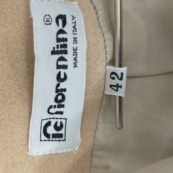 Vintage Italian Wing Sleeve Swing Coat Cashmere Blend Tan Lightweight Statement - Picture 7 of 13